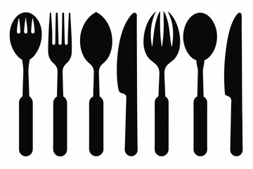 Poster - silhouette cutlery  icon vector illustration