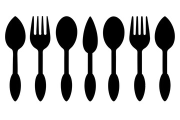 Poster - silhouette cutlery  icon vector illustration