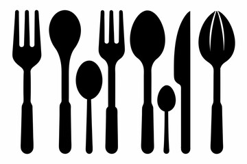 Wall Mural - silhouette cutlery icon vector illustration