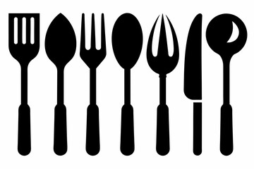 Wall Mural - silhouette cutlery icon vector illustration