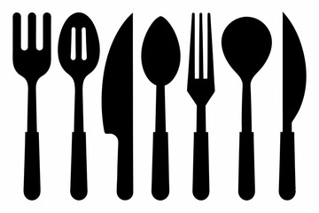 Poster - silhouette cutlery icon vector illustration