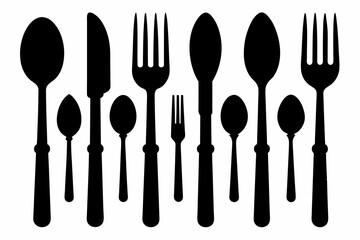 Wall Mural - silhouette cutlery icon vector illustration