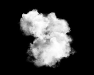 Wall Mural - White Clouds Sky on Black background, Isolated abstract soft group of fluffy Smoke, Steam, Fog or Haze,Wide horizontal illustration of nature elements for landscape design