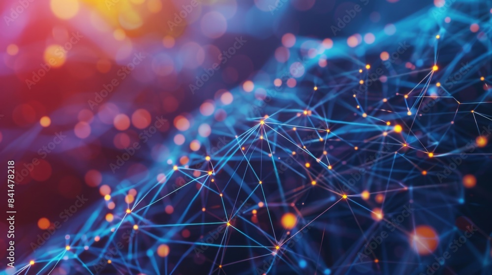 Abstract Digital Network Illustration, Data Flow and Blockchain ...