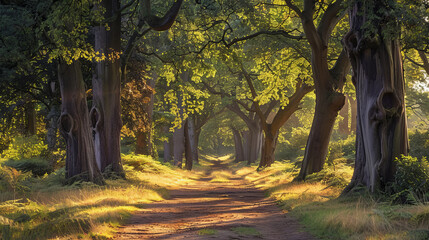 Wall Mural - Scenic summer forest trail in Knole Park, England