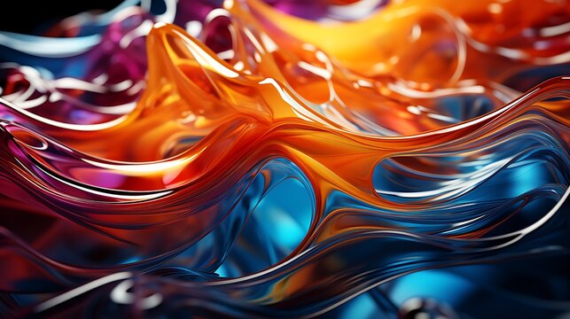 **Abstract liquid glass, vibrant colorful luminous digital render- Image #2 @BAN ME?