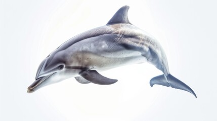 Wall Mural - Dolphin full body clearly photo on white background , 