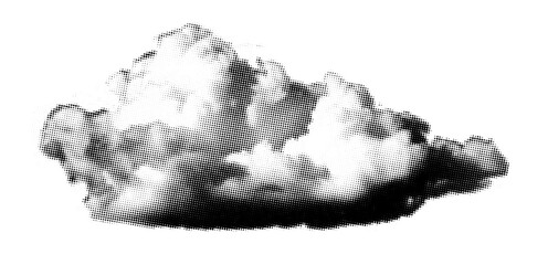png cloud halftone design, transparent background