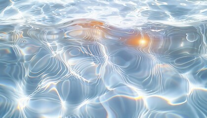 Beautiful original background image with chaotic waves and light reflections on water surface for creative work or design, artistic water surface texture, water wave reflections.