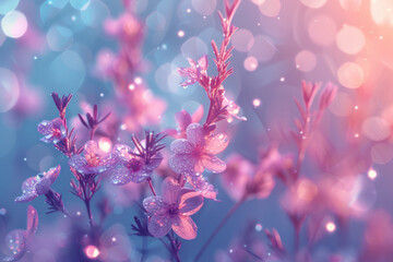 Poster - Soft gradient blending from lavender to pastel blue, perfect for calm and harmonious banner backgrounds,