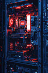 Poster - Step-by-step illustration of mounting a hard drive into a computer case,