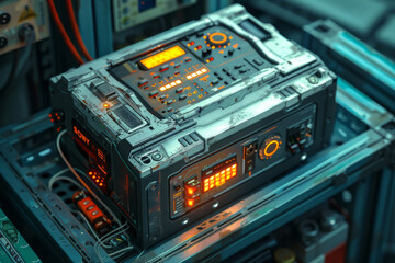 Fototapete - Illustration of securing a power supply unit inside the computer case,