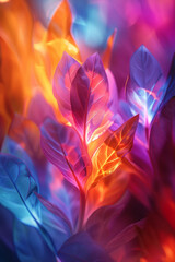 Wall Mural - Vibrant light burst with dynamic and colorful abstract patterns,