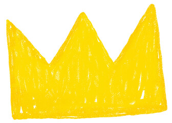 Poster - Yellow crown icon png cute crayon shape, transparent background