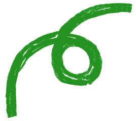 Wall Mural - Green squiggle icon png cute crayon shape, transparent background