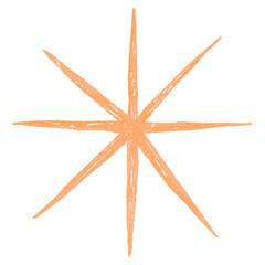 Wall Mural - Orange blink icon png cute crayon shape, transparent background