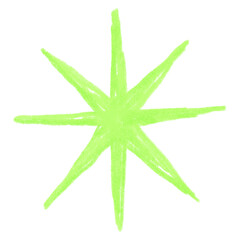 Poster - Green blink icon png cute crayon shape, transparent background