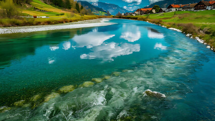 Sticker - lake in the mountains