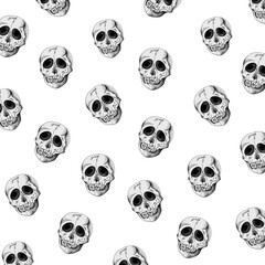 Wall Mural - Skull transparent png pattern background