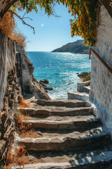 Sticker - Treppe, Griechenland, Santorin