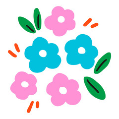 Wall Mural - Cute flower png sticker collage element