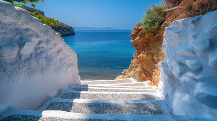 Poster - Treppe, Griechenland, Santorin