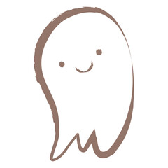 Poster - Cute ghost png sticker, pastel doodle in aesthetic design on transparent background