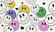 © rupa - Cute smile icons pattern background vector design
