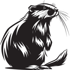 Beaver silhouette vector illustration