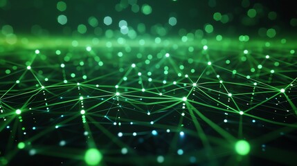 Wall Mural - glowing green circuit board. computer technology. 3d rendering.