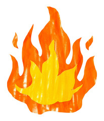 Wall Mural - Fire png cute paper cut icon, transparent background