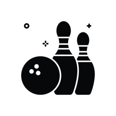 Sticker - Bowling vector icon