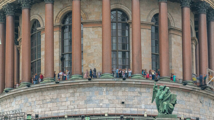 Wall Mural - The top of Saint Isaac's Cathedral timelapse in Saint-Petersburg, Russia.