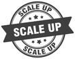 © BHM - scale up stamp. scale up label on transparent background. round sign