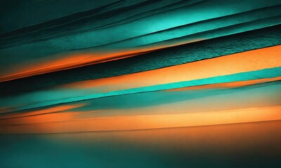 Wall Mural - abstract background with orange and blue waves. ai generative