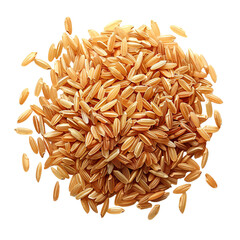 Close-up image of raw brown rice grains in a pile. Perfect for concepts related to healthy eating, grains, and organic food.