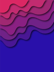 Poster - abstract colored paper texture background. minimal paper cut style composition with layers of geomet