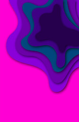 Poster - Paper art 3D abstract background with origami shapes. Paper waves, layers texture. Geometric design layout. Eps 10