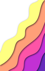 Poster - Multi layers soft colorful texture 3D papercut layers in gradient vector banner. Abstract paper cut art background design for website template. Eps 10