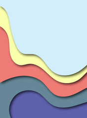 Poster - Abstract colored paper texture background. Minimal paper cut composition with layers of geometric shapes and lines in pastel pink and violet purple colors. Top view, copy space. Eps 10