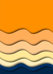 Poster - Vector background with paper-cut colored shapes. 3D abstract paper style, design layout for business presentations, flyers, posters, prints, decorations, cards, brochure cover. Eps10