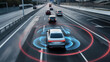 © Furkan - Automatic driving technology, Vehicle tracking system. Innovative car technology.