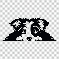 Wall Mural - Simple dog head logo icon, black vector illustration on transparent background