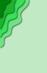 Poster - 3D abstract background from green paper cut shapes. Vector design layout for business presentations, flyers, posters and invitations. Colorful carving art, environment and ecology element. Eps10