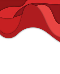 Poster - 3D abstract background from red paper cut shapes. Vector design layout for business presentations, flyers, posters and invitations.