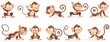 © Mark - Adorable monkey baby cartoon animal modern character. Cartoon jungle animal with a smile on its face and tail on a white background. A playful family from the zoo clipart set.