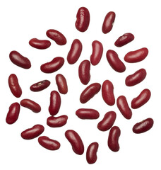 Wall Mural - Raw red beans on isolated background, top view