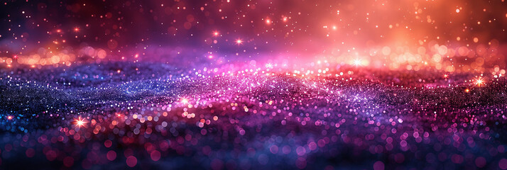 banner gold and purple abstract glitter confetti bokeh background