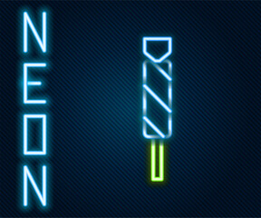 Poster - Glowing neon line Candy icon isolated on black background. Colorful outline concept. Vector