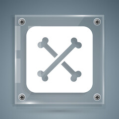 Canvas Print - White Archeology icon isolated on grey background. Square glass panels. Vector